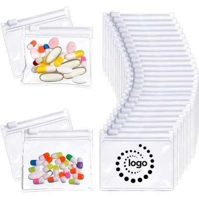 3" Reusable Clear EVA Pill Bag W/ Slide Lock Closure