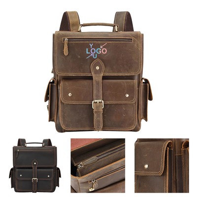 Vintage Leather Laptop Backpack