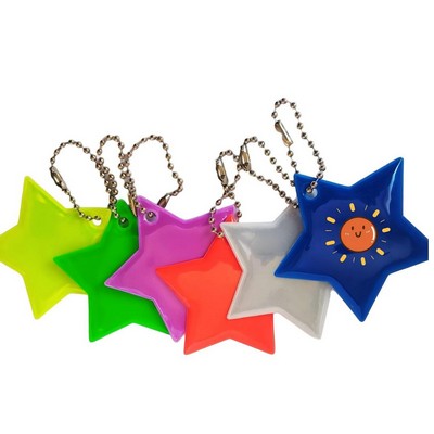 Safety Reflective Five-Point Star Keychain