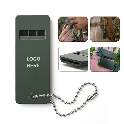 Compact Tri-Tone Survival Keychain Whistle