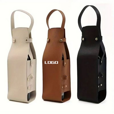 Synthetic Leather Wine Tote Bag