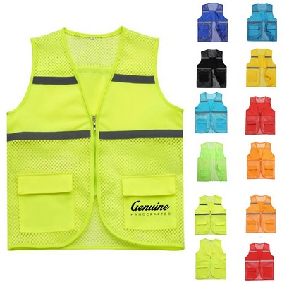 Multi-Pocket Polyester Utility Vest
