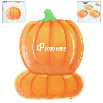 Halloween Pumpkin-Shaped Disposable Party Paper Plates