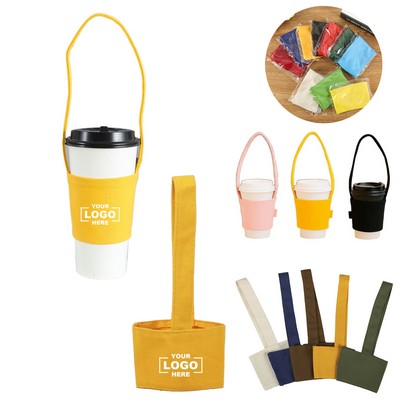 Canvas Hot Drink Coffee Handheld Cup Sleeve