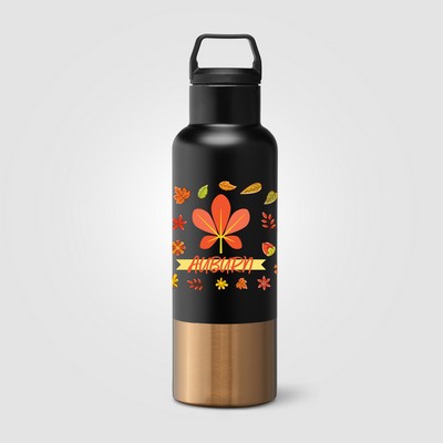 Aurelia Recycled Stainless Steel Vacuum Insulated Bottle - 22.5 oz. - Full-Color Inkjet