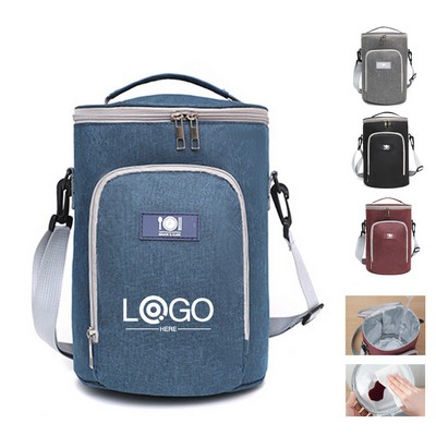 Portable Cylindrical Bento Lunch Bag