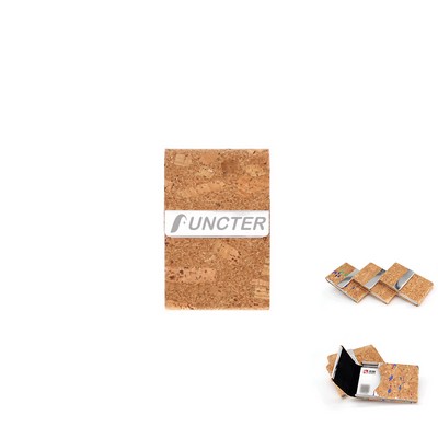 Half Open Soft Wood Cork Card Holder Business Card Case Name Card Holder