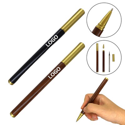 Luxury Rosewood Signature Pen With Brass Accents And Custom Logo