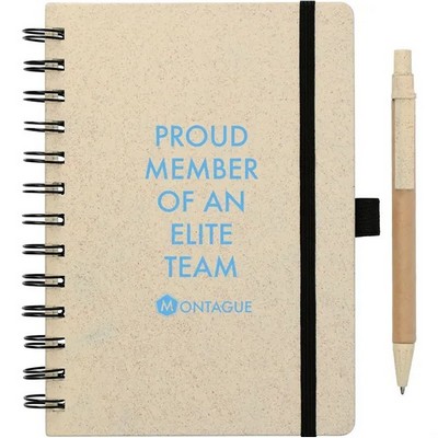 Mix 5" x 7" Wheat Straw Notebook with Pen