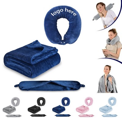 2" 1 Blanket With Cozy Neck Pillow Case