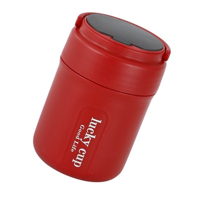 Portable Stainless Steel Breakfast Mug Set Insulated Oatmeal & Soup Cup with Folding Spoon