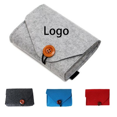 Travel-Ready Felt Pouch with Snap Button - Organize Daily Carry