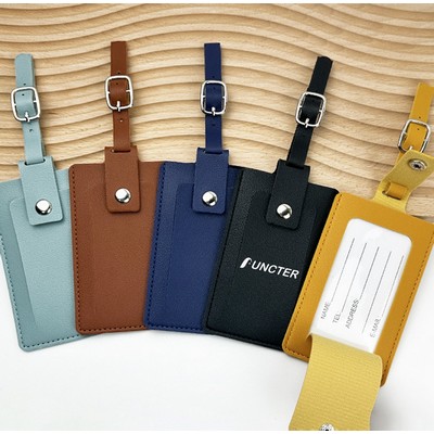 PU Leather Privacy Protection Card Holder Suitcase Tag