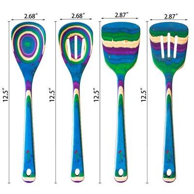 Nonstick 4 Pieces Bamboo Cooking Utensil Set