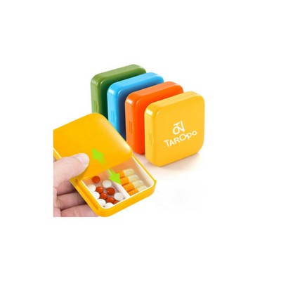 2 1/3" Portable Slide-Open 2-Compartment Pill Case