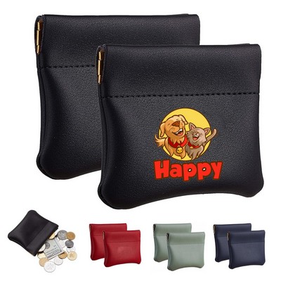 PU Leather Squeeze Coin Purse