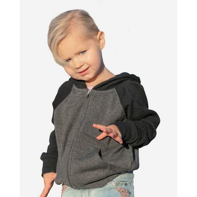 Independent Trading Co Toddler Lightweight Special Blend Raglan Zip Hood - PRM10TSBZ