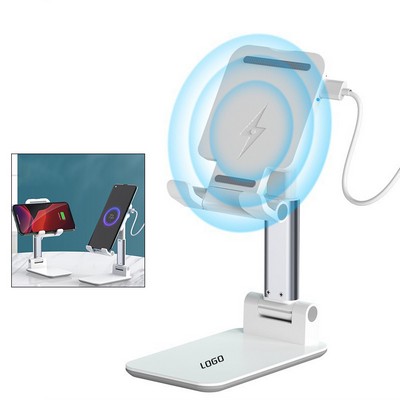 Adjustable Mobile Phone Holder Stand With Wireless Charger