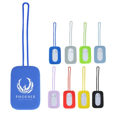 Silicone Square Baggage Tag Luggage Tag w/ Rope
