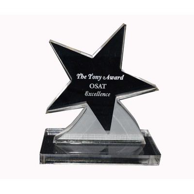 5" Acrylic Star Award on Acrylic Rectangle Base