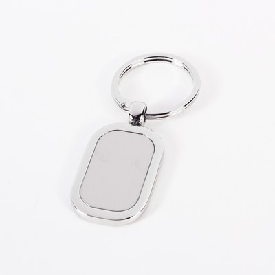 Silver Rectangular Key Ring