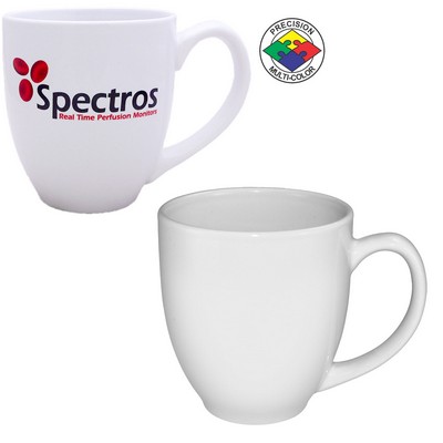 14.5 Oz. White Bistro Mug - Dishwasher Safe - Precision Spot Color