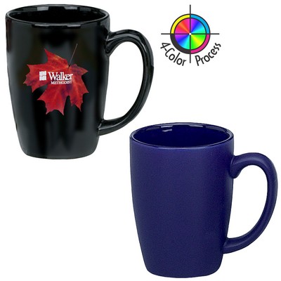14 Oz. Satin Cobalt Blue Tall Bistro Challenger Mug - Dishwasher Safe - Full Color Process