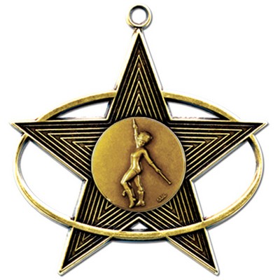 Stock All-Star 3" Medal- Baton