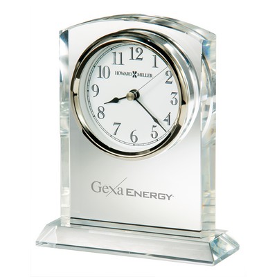 Flaire Arched Crystal Award Clock w/ Silver Bezel