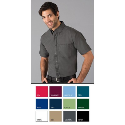Men's Short Sleeve Superblend™ Poplin Shirt w/Matching Buttons