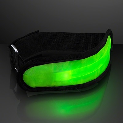 Light Up Neon Green LED Arm Band for Night Runs - BLANK