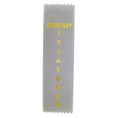 Stock Pinked End Ribbon (1 5/8"x6") - Secretary Treasurer