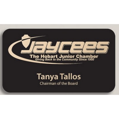 Metal Name Tag w/Bar Pin (3" x 2")