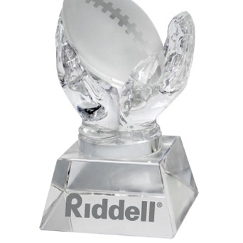 Crystal Hands Holding Football