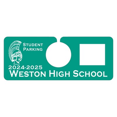 Hanging Parking Permit | Rectangle | 2" x 5" | .035" White Plastic