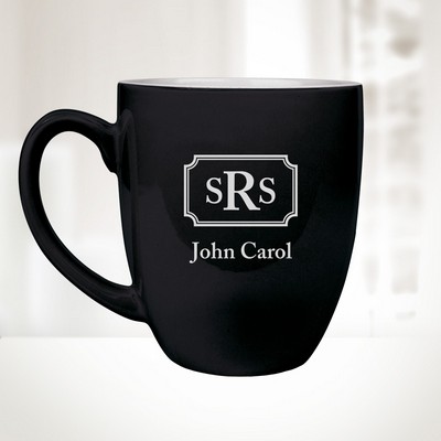 16 Oz Black Ceramic Bistro Mug