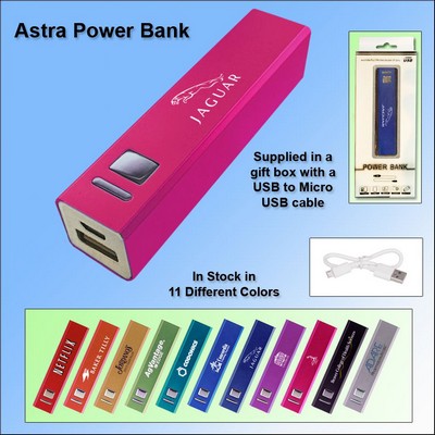 Astra Power Bank 2600 mAh - Pink No Extra Tariff
