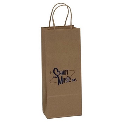 Natural Kraft Paper Vino Shopping Bag (5¼"x3¼"x13")