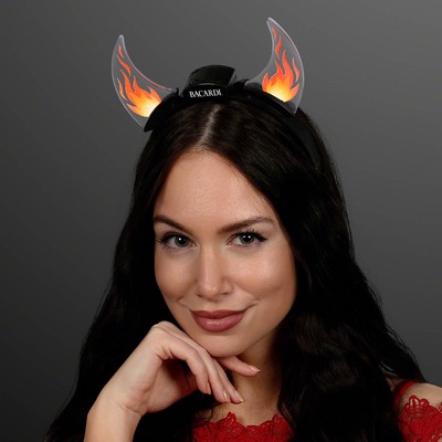 Dancing Flames Light Up Devil Horn Headband - PRINTED