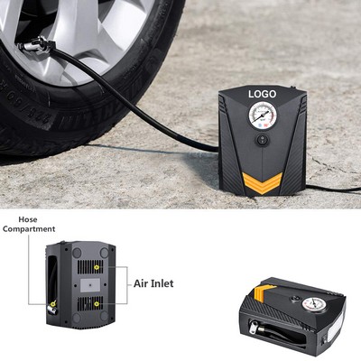 Black Tire Inflator Pump w/Flashlight