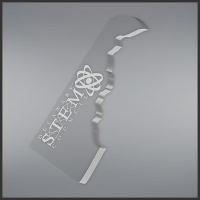 6.25" Delaware Shape Paperweight in Clear, Laser Engraved