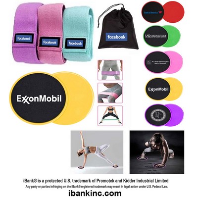 iBank ® Fabric Resistance Bands + Fitness Sliders