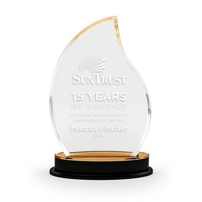 9¼" Tall Gold Flame Impress Acrylic