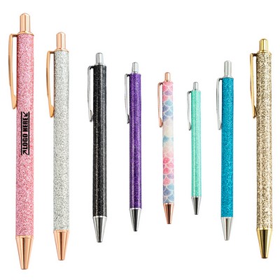 Glitter PU Leather Metal Pen