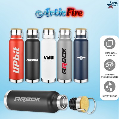 ArticFire 20 oz Double Wall Stainless Steel Vacuum Tumbler with Bamboo Cap