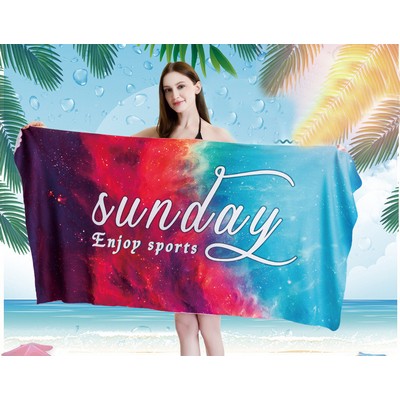 31.5 x 61 inch Absorbent Beach Towel Cold Feeling Thin Quick Dry Sand-free Towel Travel Accessories