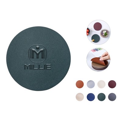 Round Leather Coaster