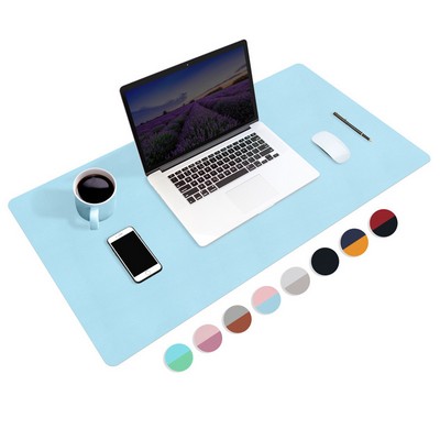 Dual-Sided PU Leather Desk Pad And Mouse Mat
