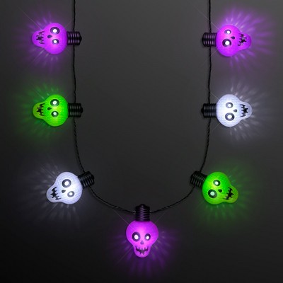 Zombie Skulls LED Jumbo String Lights Necklace - BLANK