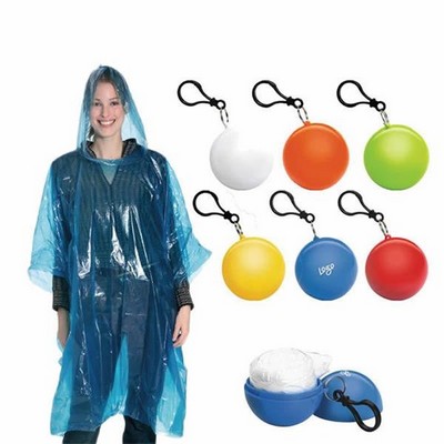 Disposable Raincoat Ponchos Keychain